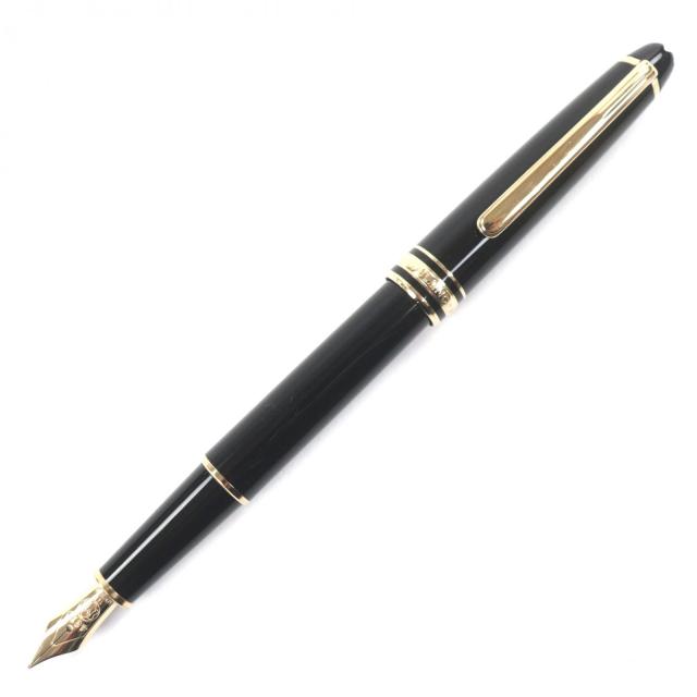 美品▼MONTBLANC モンブラン ヴィンテージ マイスターシュテュック クラシック 14K Fニブ ホワイトスター 万年筆 ブラック ゴールド