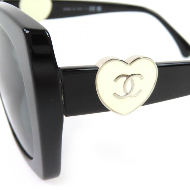 極美品△CHANEL シャネル 5519-A ココマーク ハート スクエアシェイプ 