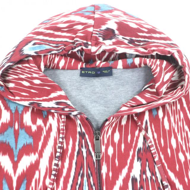 ドンドン見直し】美品▽ETRO エトロ 総柄 フーデッド ジップアップ