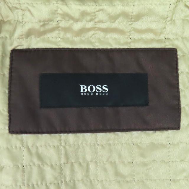 極美品△HUGO BOSS ヒューゴボス コットン water-repellent ロゴボタン シングルコート ベージュ 52 ハンガー・ガーメント付き 正規品_6