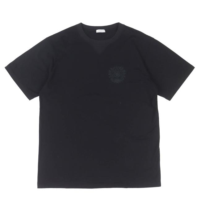 美品△DIOR ディオール オム 243J685C0677 コットン100％ スター・ロゴ刺繍 クルーネック 半袖Ｔシャツ ブラック XXL 伊製 正規品 メンズ