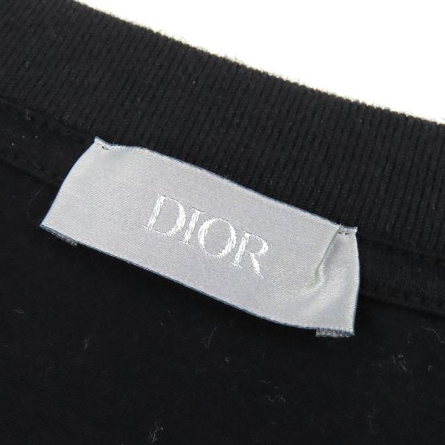 美品△DIOR ディオール オム 243J685C0677 コットン100％ スター・ロゴ刺繍 クルーネック 半袖Ｔシャツ ブラック XXL 伊製 正規品 メンズ_4