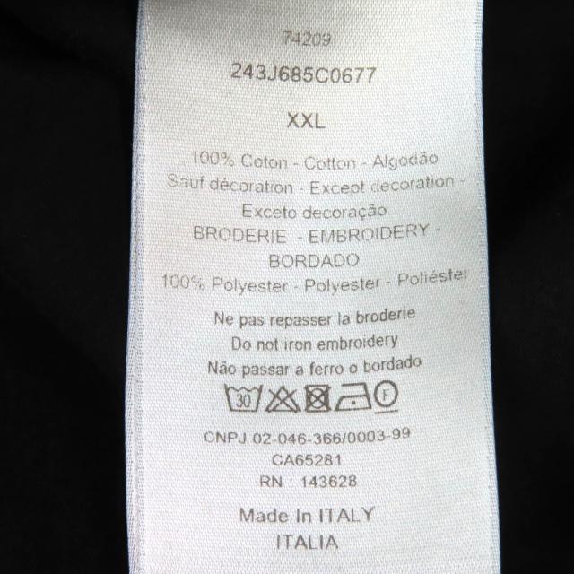 美品△DIOR ディオール オム 243J685C0677 コットン100％ スター・ロゴ刺繍 クルーネック 半袖Ｔシャツ ブラック XXL 伊製 正規品 メンズ_5