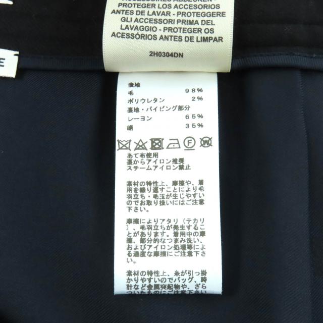 極美品★HERMES エルメス 22AW 2H0304DN ウール混 ベルトデザイン ボックスプリーツ 膝丈 スカート ブラック 38 仏製 正規品 レディース_8