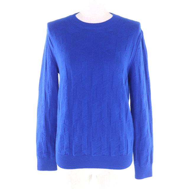 極美品★HERMES エルメス 24SS 4E2611D3 ウール100％ Hモチーフ クルーネック 長袖 ニット ブルー 38 イタリア製 正規品 レディース 45,045円