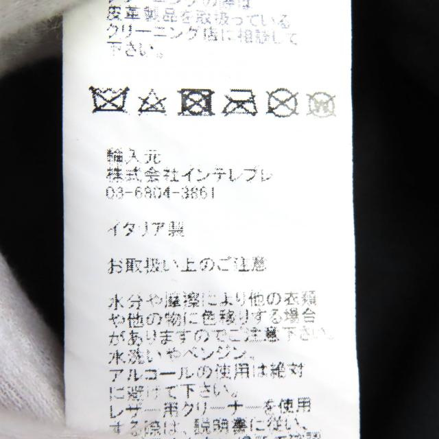 美品△EMMETI エンメティ 干場義雅モデル H UOMO アッカ シングルライダース ラムレザージャケット 黒 46 ハンガー付 伊製 正規品_8