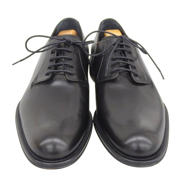 未使用品▲GIORGIO ARMANI ジョルジオアルマーニ プレーントゥ レースアップ レザーシューズ ブラック 41 箱・保存袋付き 伊製 メンズ_3
