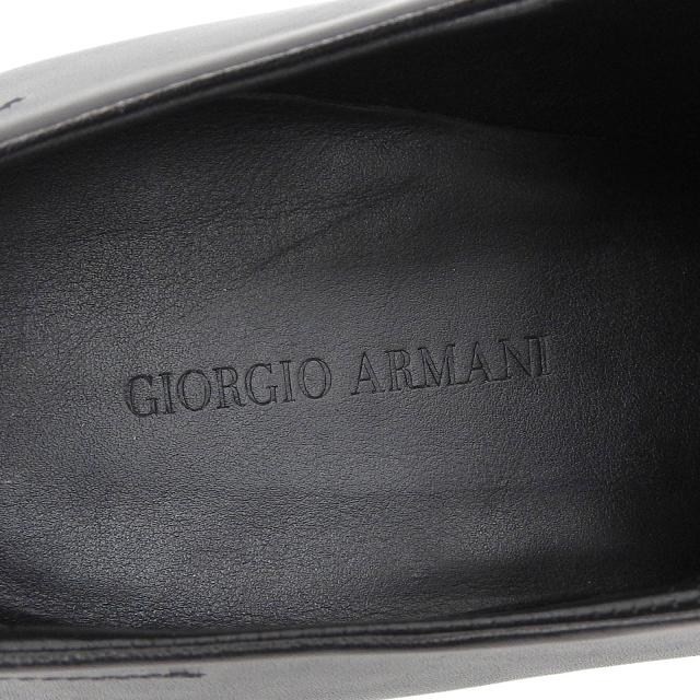 未使用品▲GIORGIO ARMANI ジョルジオアルマーニ プレーントゥ レースアップ レザーシューズ ブラック 41 箱・保存袋付き 伊製 メンズ_6
