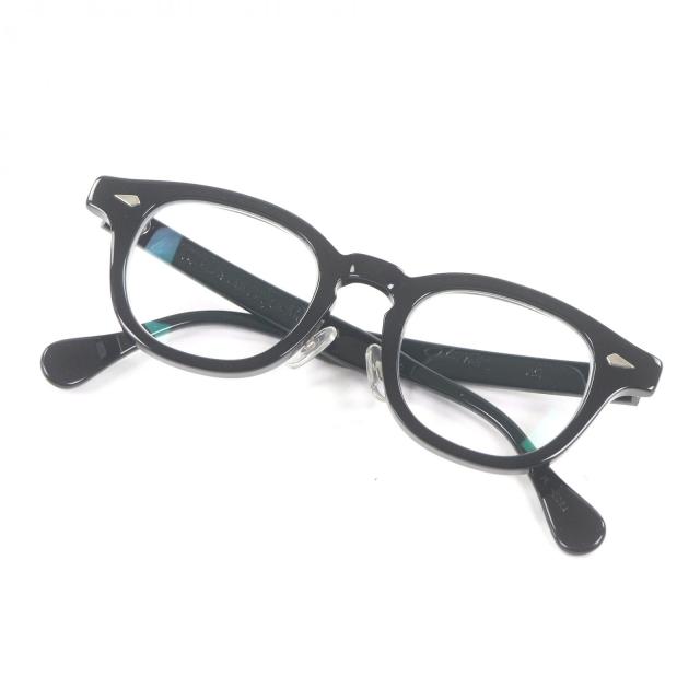 極美品□ジュリアスタートオプティカル PL-002A AR Gold Edition ウェリントン メガネ 眼鏡 ブラック 46□22 度入り 日本製