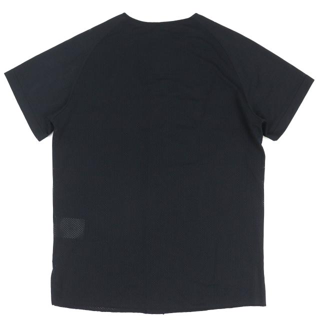 極美品△GIVENCHY ジバンシィ 23SS BM60WV3YCS ロゴワッペン メッシュ ベースボールシャツ 半袖シャツ ブラック M 正規品 メンズ_1