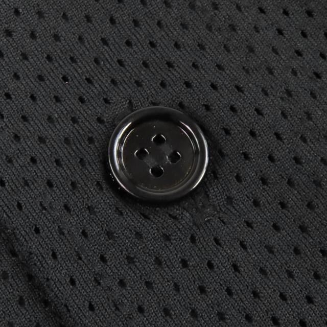 極美品△GIVENCHY ジバンシィ 23SS BM60WV3YCS ロゴワッペン メッシュ ベースボールシャツ 半袖シャツ ブラック M 正規品 メンズ_4