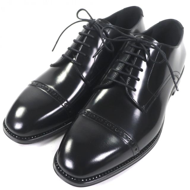 未使用品▼JIMMY CHOO ジミーチュウ 173PENN クリスタルウェルト ストレートチップ レースアップ レザーシューズ ブラック 41 メンズ