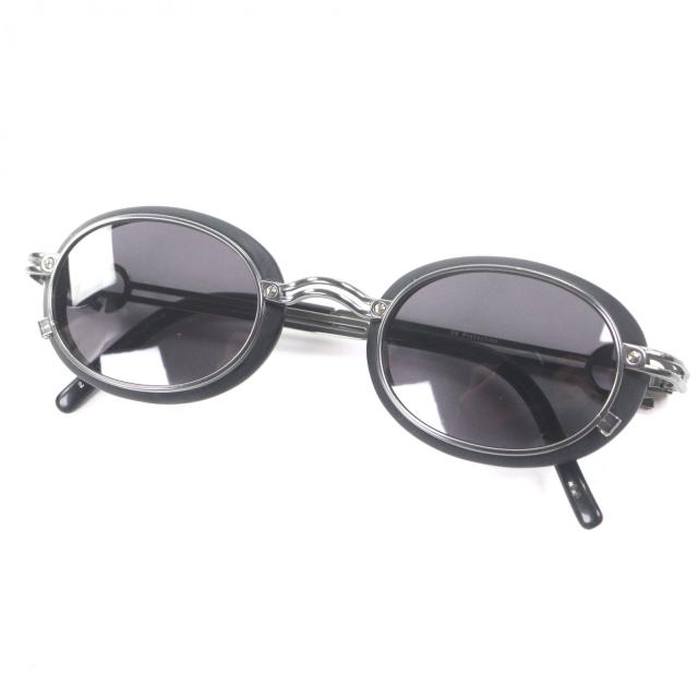 美品▼JEAN-PAUL GAULTIER ジャンポールゴルチエ ヴィンテージ パイロット アイウェア サングラス ブラック ガンメタリック メンズ