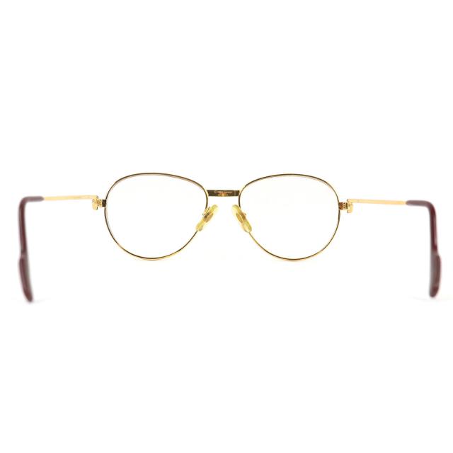 美品△Cartier カルティエ ヴィンテージ トリニティ 2Pブルージェムストーン メガネ 眼鏡 アイウェア ゴールド ボルドー 55□18 135 度入_5