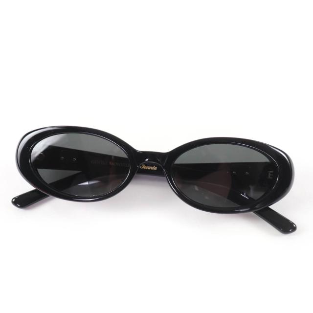 極美品☆GENTLE MONSTER ジェントルモンスター HUSH JENNY ジェニーコラボ オーバル サングラス ブラック シルバー 22□19 145