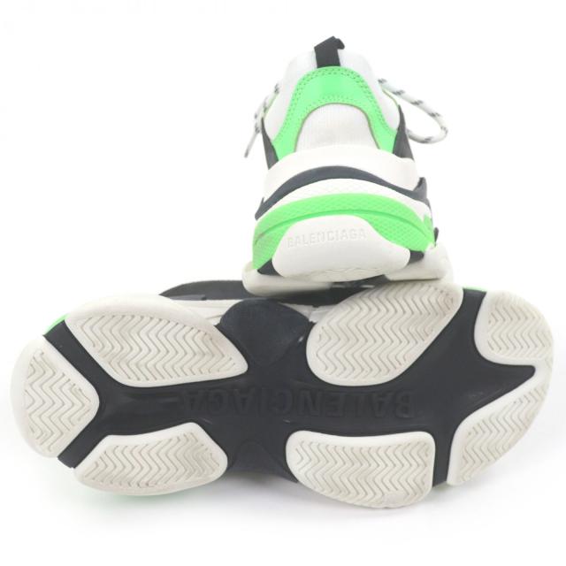 極美品□BALENCIAGA バレンシアガ 536737 トリプルS ユーズド加工 ダッドシューズ ローカットスニーカー ホワイト グリーン ブラック 26_4