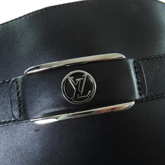 極美品☆LOUIS VUITTON ルイヴィトン ウエストサイド・ライン LVロゴ レザー ロングブーツ ブラック 36 イタリア製 レディース_7