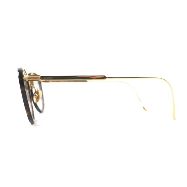 美品▼Cartier カルティエ CT0020O C ドゥ カルティエ マーブル柄 ロゴ入り ボストン メガネ 眼鏡 アイウェア クリアブラウン 47□23 145_3