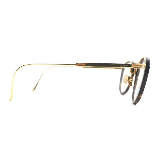 美品▼Cartier カルティエ CT0020O C ドゥ カルティエ マーブル柄 ロゴ入り ボストン メガネ 眼鏡 アイウェア クリアブラウン 47□23 145_4