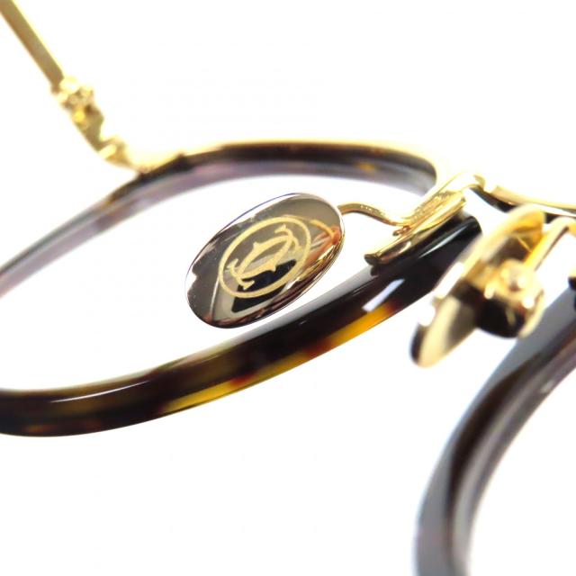 美品▼Cartier カルティエ CT0020O C ドゥ カルティエ マーブル柄 ロゴ入り ボストン メガネ 眼鏡 アイウェア クリアブラウン 47□23 145_8