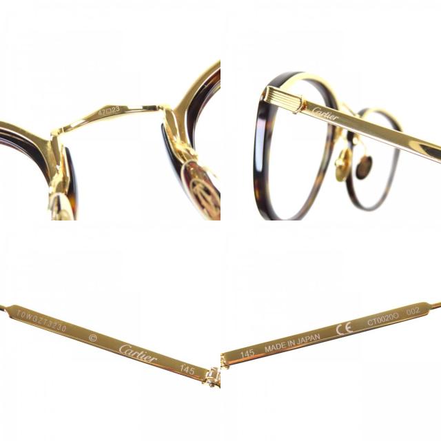 美品▼Cartier カルティエ CT0020O C ドゥ カルティエ マーブル柄 ロゴ入り ボストン メガネ 眼鏡 アイウェア クリアブラウン 47□23 145_9