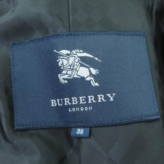 美品☆BURBERRY LONDON バーバリーロンドン アンゴラ ウール ロゴボタン 比翼仕立て ロング丈 コート ブラック 38 正規品 レディース_6