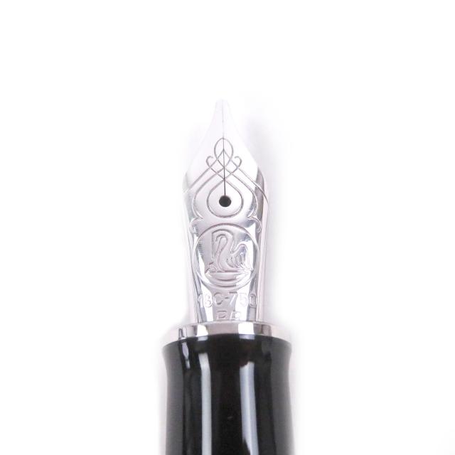 極美品□PERIKAN ペリカン M805 スーベレーン ペン先750 BBニブ ストライプ キャップ式 万年筆 ブラック ブルー 箱付き ドイツ製 メンズ_4