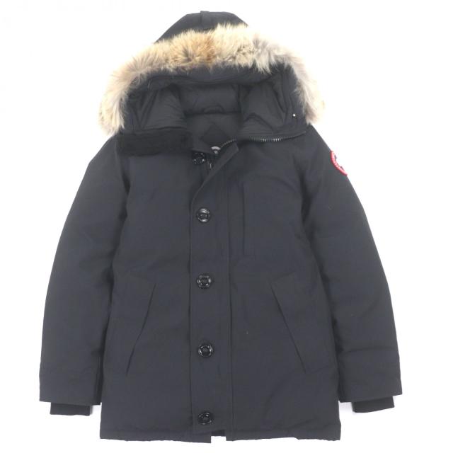 美品▼CANADA GOOSE カナダグース 3438JM JASPER ジャスパー コットン ファー・フード・ワッペン付き ダウンジャケット XS/S相当 正規品
