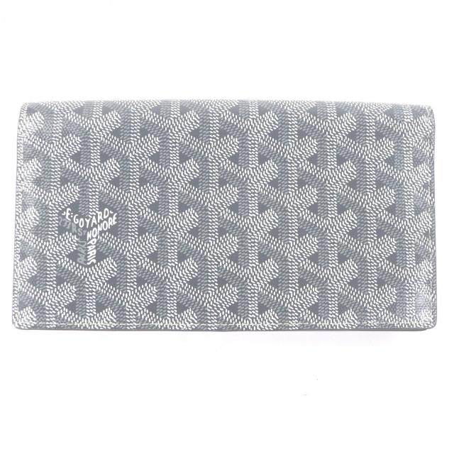 未使用品□GOYARD ゴヤール RICHE2PMLTY51CL51P PVC レザー ヘリンボーン リシュリューウォレット 長財布 グレー イエロー フランス製