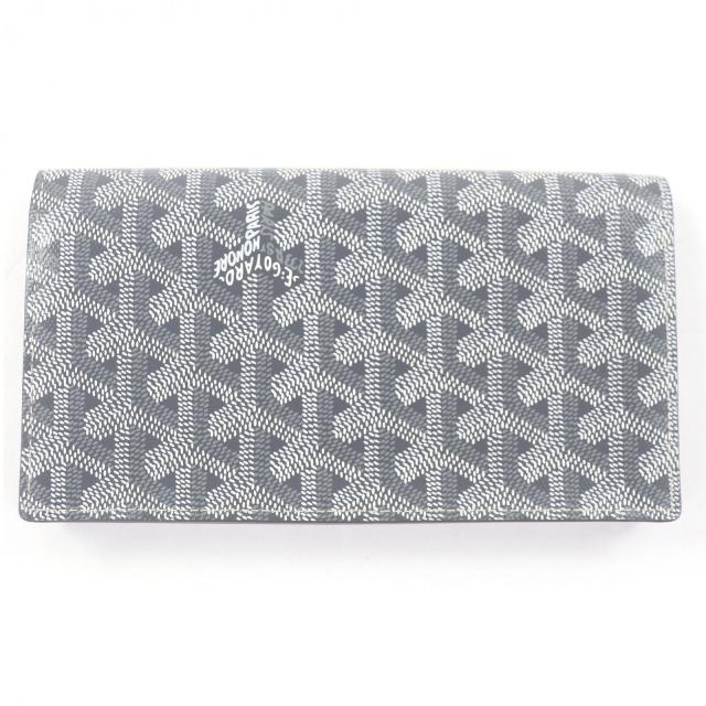 未使用品□GOYARD ゴヤール RICHE2PMLTY51CL51P PVC レザー ヘリンボーン リシュリューウォレット 長財布 グレー イエロー フランス製_2