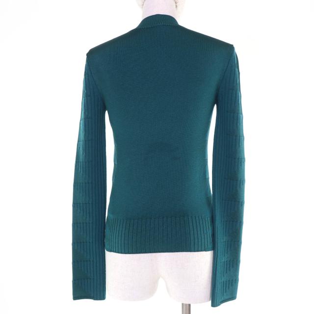 極美品☆HERMES エルメス 23AW 3H2641DX ウール シルク カシミヤ 長袖 リブ ニット グリーン系 34 イタリア製 正規品 レディース