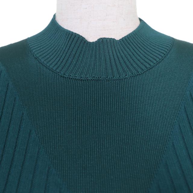 極美品☆HERMES エルメス 23AW 3H2641DX ウール シルク カシミヤ 長袖 リブ ニット グリーン系 34 イタリア製 正規品 レディース