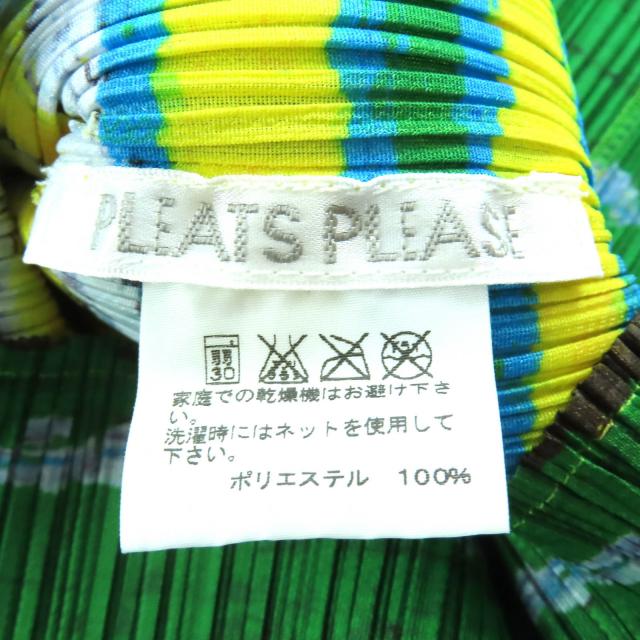 極美品△PLEATS PLEASE プリーツプリーズ イッセイミヤケ PP21-JK683 総柄デザイン クルーネック 半袖 カットソー トップス 4 正規品_4
