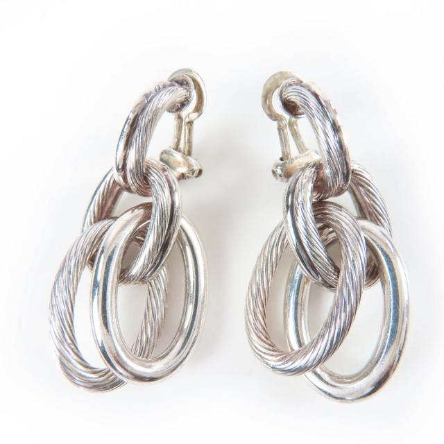 美品☆HERMES エルメス ヴィンテージ デストリエ イヤリング 925 アクセサリー シルバー 重量25.9g レディース