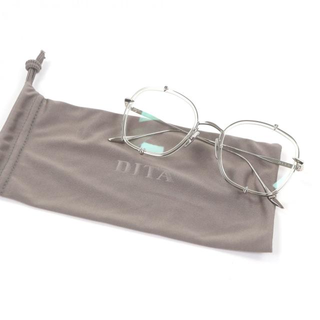 未使用品□DITA ディータ DTX442-A-03 ATARON THREE メガネ 眼鏡 アイウェア シルバー クリア 52□22-145 デモレンズ 日本製