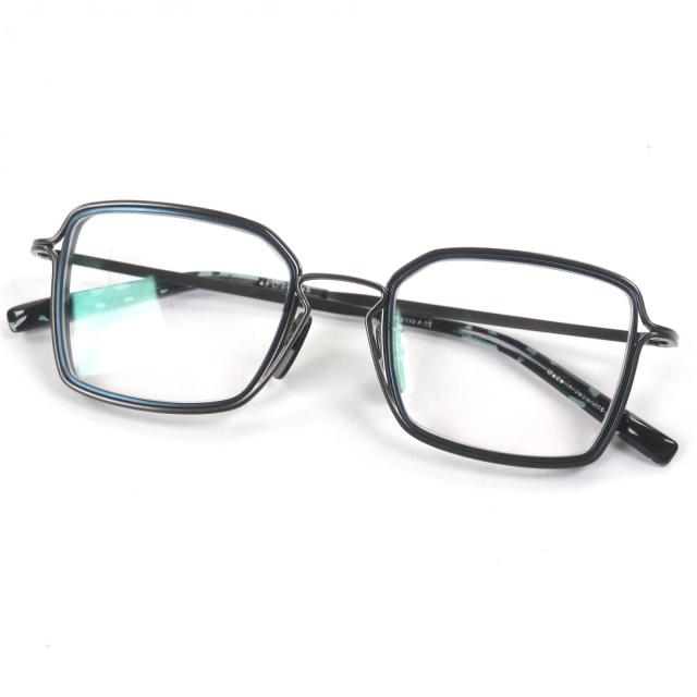 未使用品▼DITA ディータ DTX172 HALIOD-FOUR メガネ 眼鏡 アイウェア ガンメタリック ブルー 49□20-145 デモレンズ