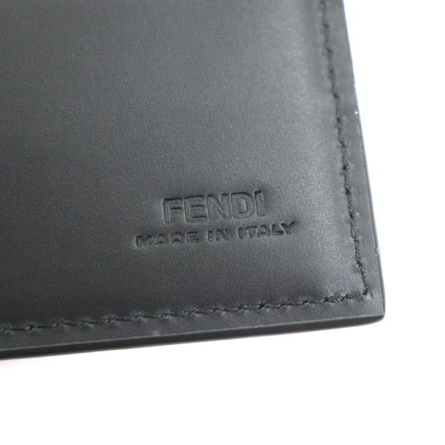 極美品▼FENDI フェンディ 7M0264 レザー マイクロズッカ ロングウォレット 二つ折り 長財布 ブラック 箱付き イタリア製 メンズ_8