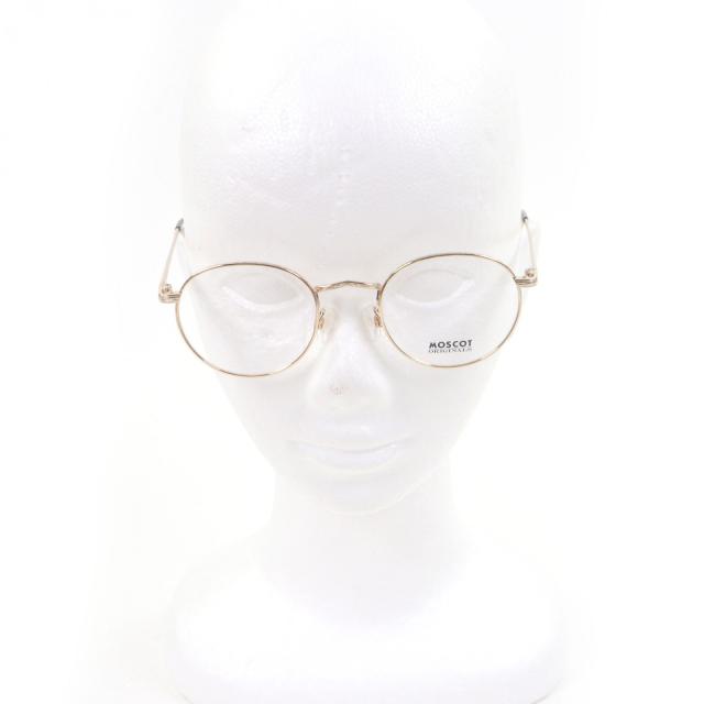 極美品□MOSCOT モスコット DOV ドーブ ラウンドフレーム メガネ 眼鏡 アイウェア ゴールド 48□21-145 デモレンズ ケース付き メンズ
