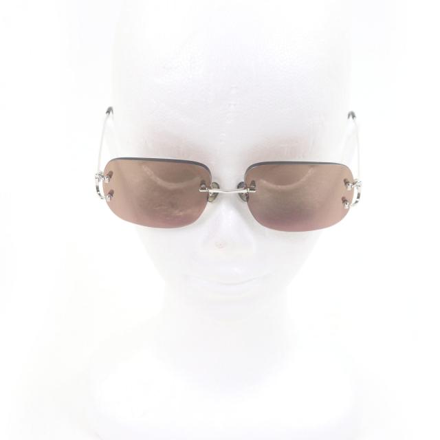 美品□Cartier カルティエ 135 2Cデコール ツーポイント サングラス シルバー ブラウン系レンズ □17 度入り ケース付 フランス製 メンズ_2