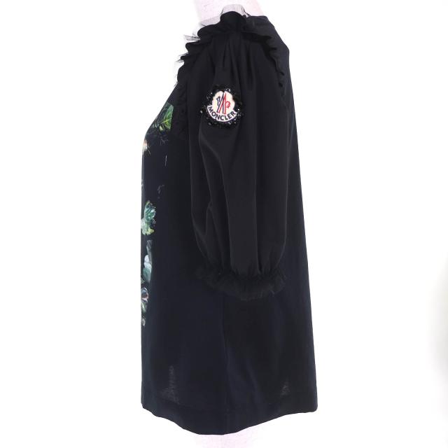 美品△MONCLER GENIUS 4 モンクレール ジーニアス 4 コットン100％ シモーネ ロシャ ビジューロゴワッペン 半袖Ｔシャツ 黒 S 正規品_1