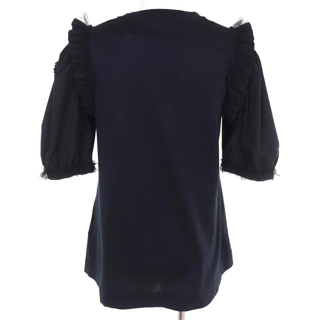 美品△MONCLER GENIUS 4 モンクレール ジーニアス 4 コットン100％ シモーネ ロシャ ビジューロゴワッペン 半袖Ｔシャツ 黒 S 正規品_2