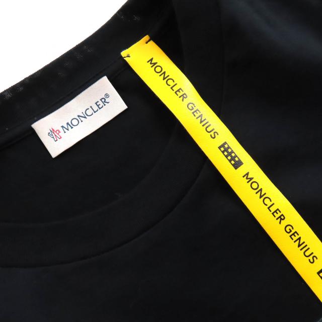 美品△MONCLER GENIUS 4 モンクレール ジーニアス 4 コットン100％ シモーネ ロシャ ビジューロゴワッペン 半袖Ｔシャツ 黒 S 正規品_5