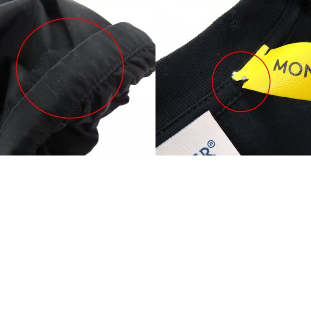 美品△MONCLER GENIUS 4 モンクレール ジーニアス 4 コットン100％ シモーネ ロシャ ビジューロゴワッペン 半袖Ｔシャツ 黒 S 正規品_9