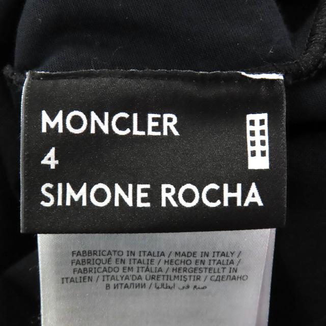 美品△MONCLER GENIUS 4 モンクレール ジーニアス 4 コットン100％ シモーネ ロシャ ビジューロゴワッペン 半袖Ｔシャツ 黒 S 正規品_6