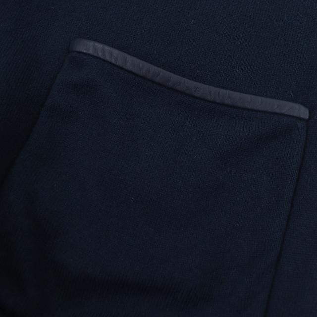 極美品□Loro Piana ロロピアーナ FAI0388 ベビーカシミヤ100％ レザーパイピング リバーシブル ロングニットカーディガン S 伊製 正規品_8