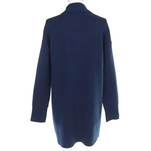 極美品□Loro Piana ロロピアーナ FAI0388 ベビーカシミヤ100％ レザーパイピング リバーシブル ロングニットカーディガン S 伊製 正規品_4