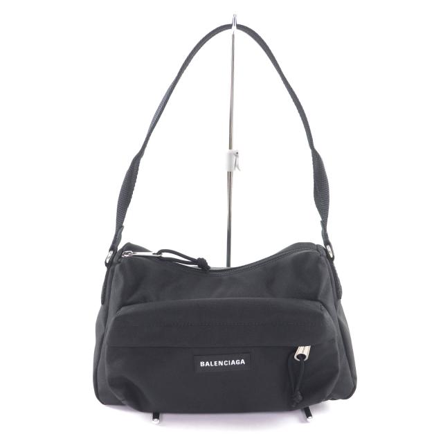 極美品★BALENCIAGA バレンシアガ 787574 ロゴタイプ入り口・入口 エクスプローラー ナイロン 一ショルダーバッグ 黒いこと イタリア製 レディース