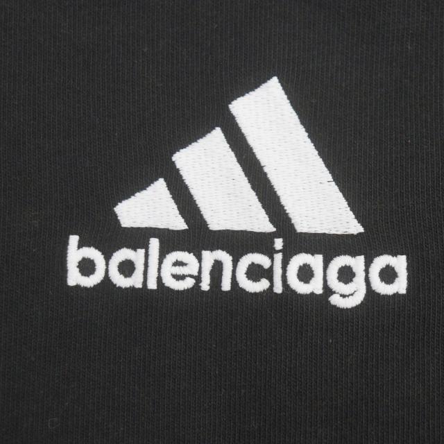 未使用品▼BALENCIAGA adidas バレンシアガ アディダス 2022年製 712401 ロゴ刺繍 ラインデザイン 半袖Ｔシャツ XXS 正規品 メンズ_3