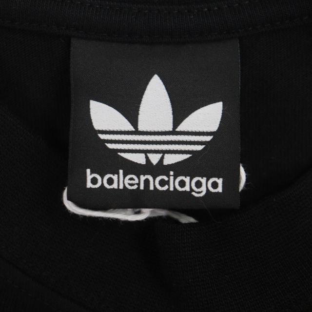 未使用品▼BALENCIAGA adidas バレンシアガ アディダス 2022年製 712401 ロゴ刺繍 ラインデザイン 半袖Ｔシャツ XXS 正規品 メンズ_4