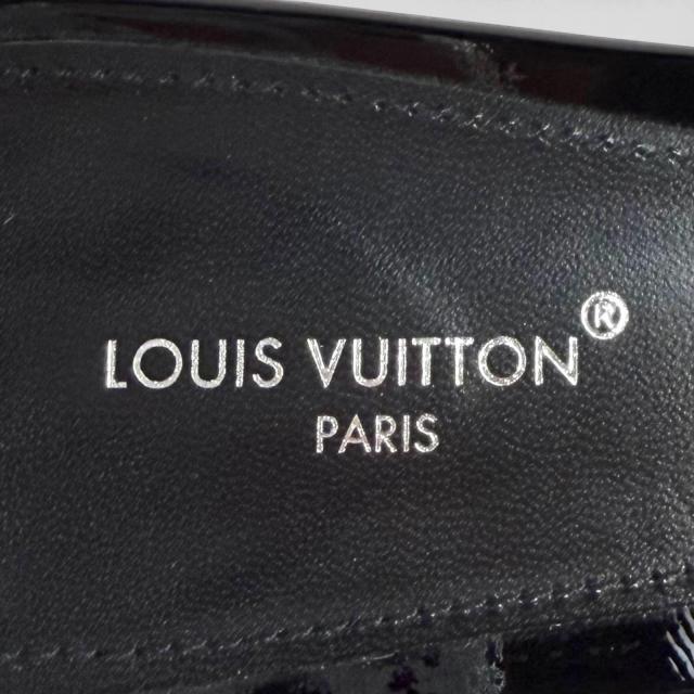 極美品◇LOUIS VUITTON ルイヴィトン 2024年製 ロミー スリングバック ポンプ LVロゴ チャンキーヒール エナメルレザー パンプス 黒 37.5_8